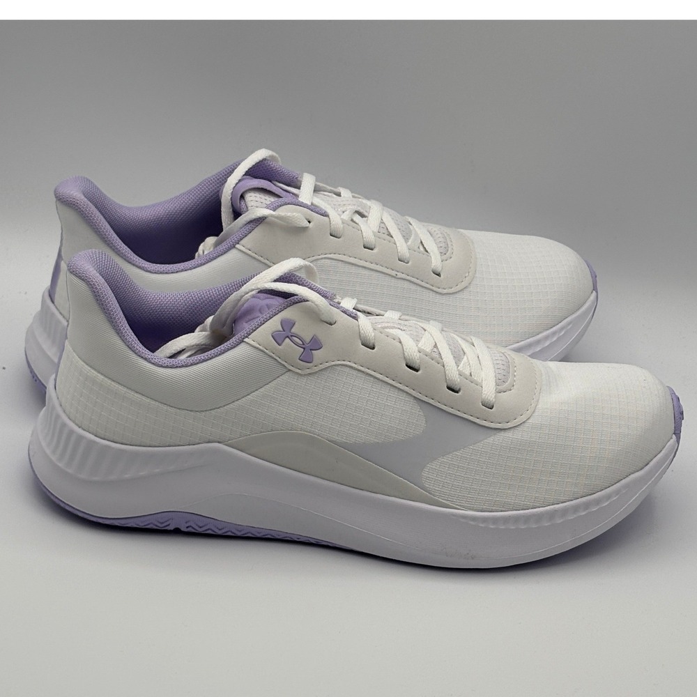 Under Armour UA W Aurora 3 Shoes Womens Size 9 White Purple Training 3025060-100